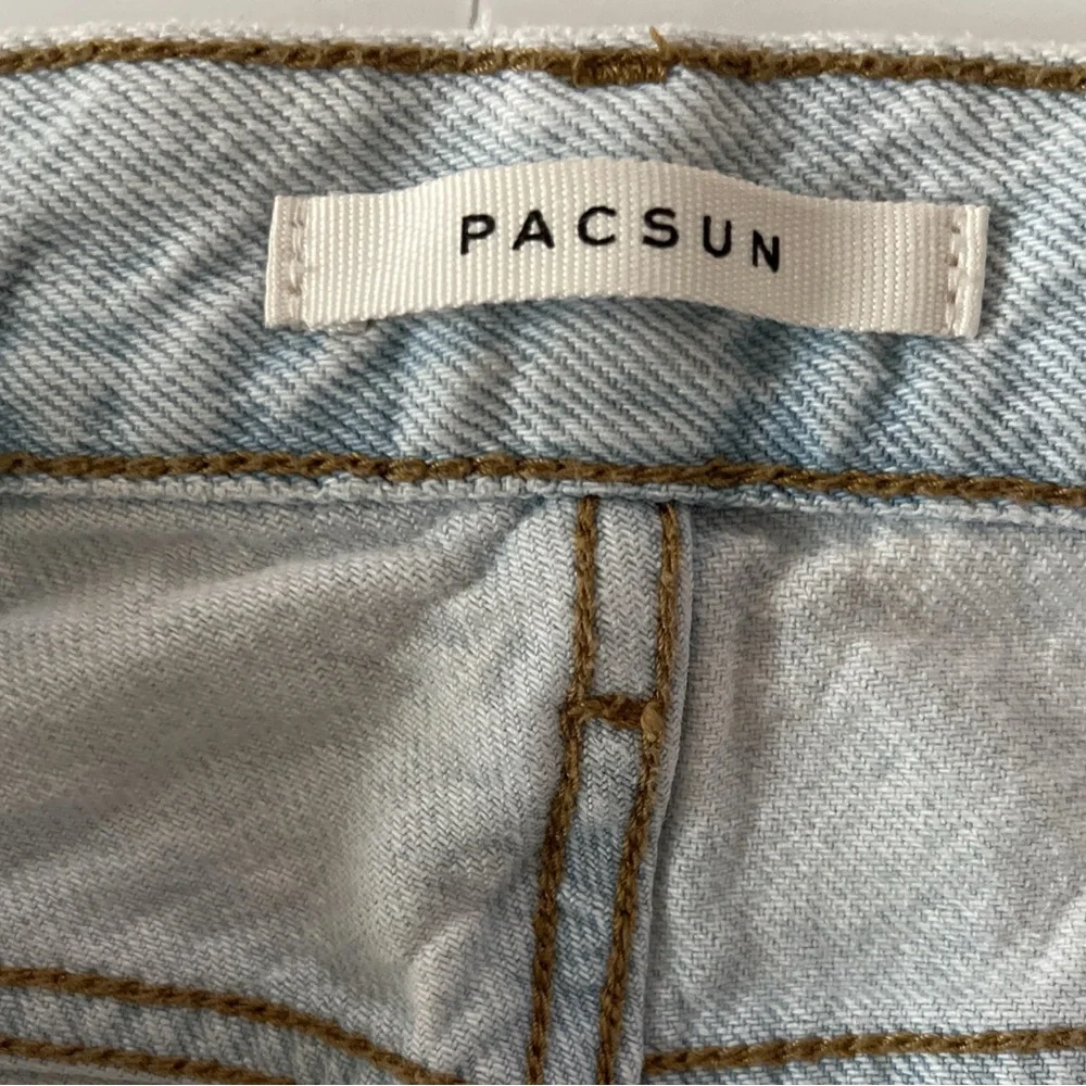 PACSUN Jeans Pants Women’s Size 24 Blue High Rise Straight Leg Button Closure - Picture 3 of 14